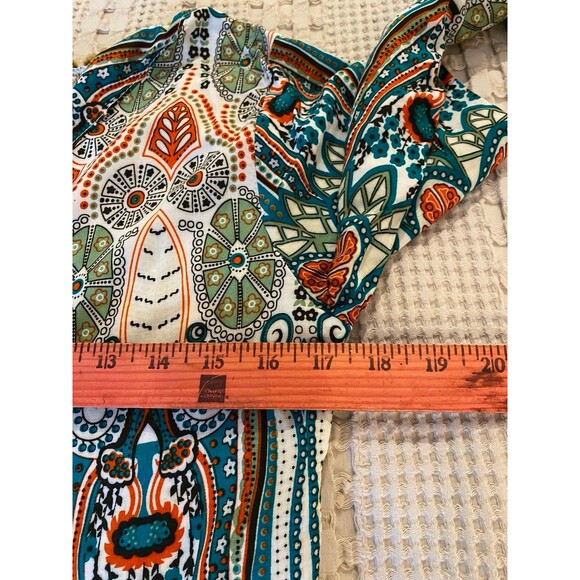 Boho Hippie Retro Peasant Blouse w/Pom Pom on Neck Sleeves ? size Small - Picture 8 of 9